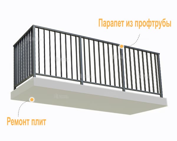 Парапет и плита Парапет и плита